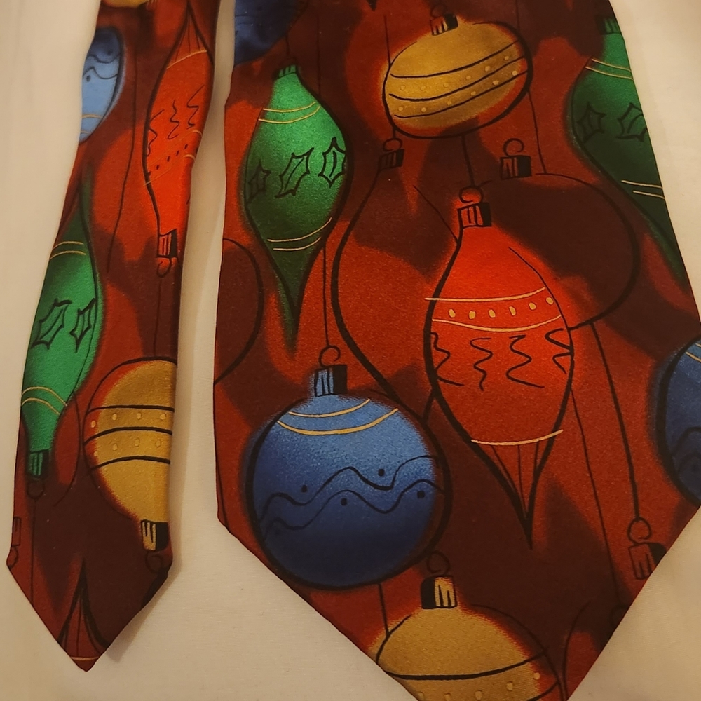 JERRY GARCIA mens tie Christmas Ornaments Limited Ed. Col 43 Creme de Menthe